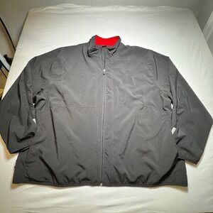 Starter DriStar Track Jacket Mens 3XL Full Zip Black Red Activewear Windbreaker